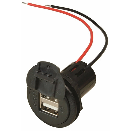 Philippi USB-Doppel-Ladesteckdose Power 5V 2x2,5A, USB-Power-Outlet, mit Deckel für Smartphones und Tablets