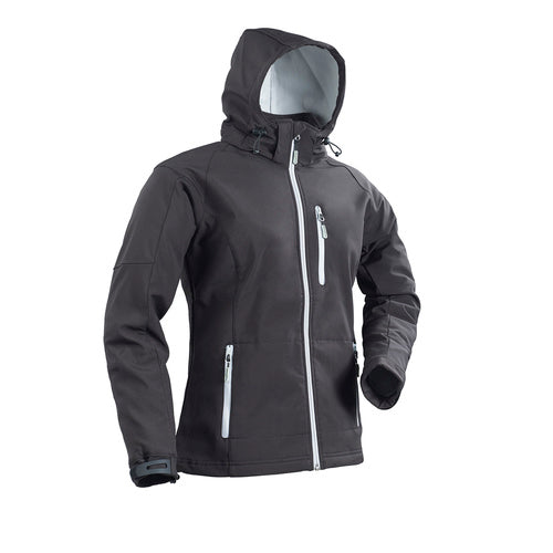 Plastimo Softshell-Jacke XS, atmungsaktiv wasserabweisend Stretch, Outdoorjacke, abnehmbare Kapuze fleecegefüttert