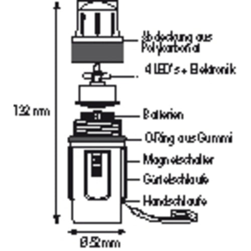 Plastimo Blitzlicht 4-LED, Sicherheitslicht, schwimmend & wasserdicht bis 100m, Sichtweite 2km