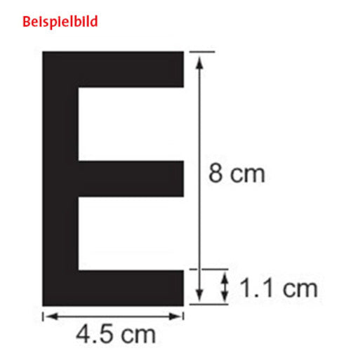 Plastimo Buchstabe 8 cm weiß, Bootsbuchstabe, einfache Ausrichtung durch Folienabdeckung