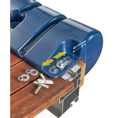 PLASTIMO Ponton-Bumper, blau 90x30, Aufprallschutz für Boote