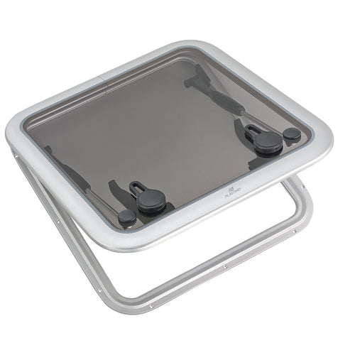 Plastimo Decksluke Alu/Acryl 481x481, Marinefenster, Modell XYZ123, Schwarz