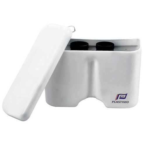 PLASTIMO Fernglashalterung weiß PVC 7x50, Fernglashalter, UV-beständig