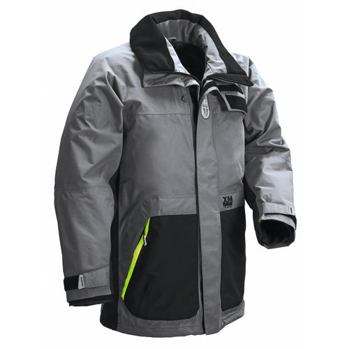 PLASTIMO Jacke Coastal, grau schwarz, wasserdicht, Segeljacke, Modell XYZ123, XS
