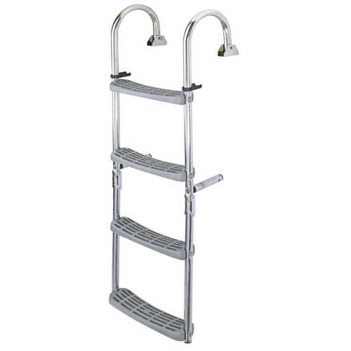 Plastimo Edelstahlleiter klappbar 4 Stufen, Trittleiter, 180° Bügel Edelstahl 316 L