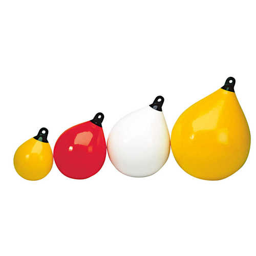 Plastimo ball fender soft PVC, inflatable boat fender 88 cm UV-resistant, yellow with black eye