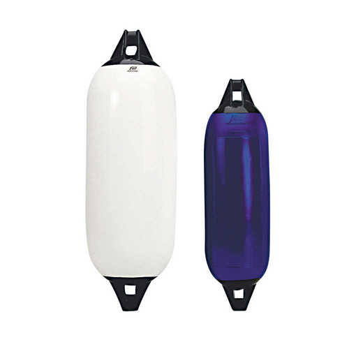 Plastimo long fender white black, boat fender 12x48cm, for boats up to 7m