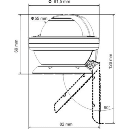 Plastimo Kompass Offshore 55, schwarz, für Motorboote bis 6m, Kompassrose Ø 55mm