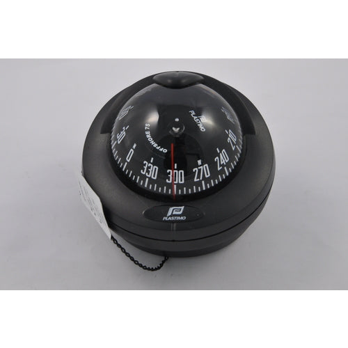 Plastimo Kompass Offshore 75 schwarz, Navigationsinstrument Vibration Absorber-System, für Motorboote 5-8m