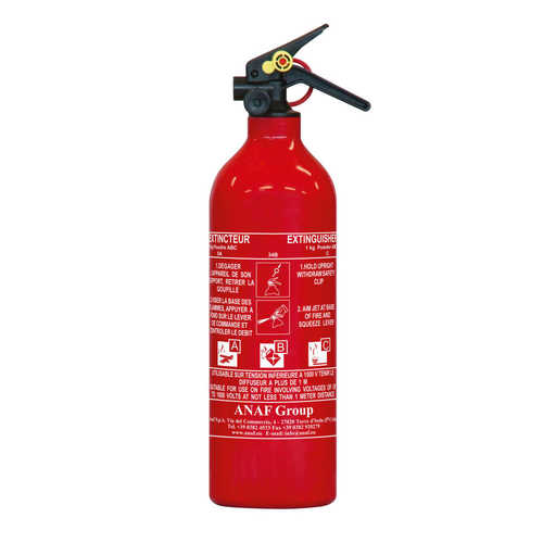PLASTIMO Feuerlöscher 1 kg ABC, Brandschutzgerät, mit Manometer