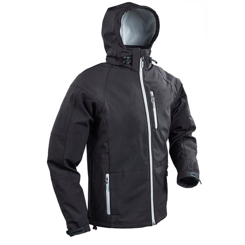 Plastimo Softshell-Jacke Atmungsaktiv, Outdoor-Jacke, Wasserabweisend mit Abnehmbarer Kapuze Gr. S