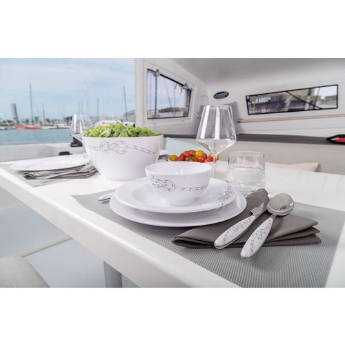 Plastimo Geschirrset 16-teilig Premium Melamin, Keramikgeschirr-Optik, Bisphenol A-frei und spülmaschinenfest