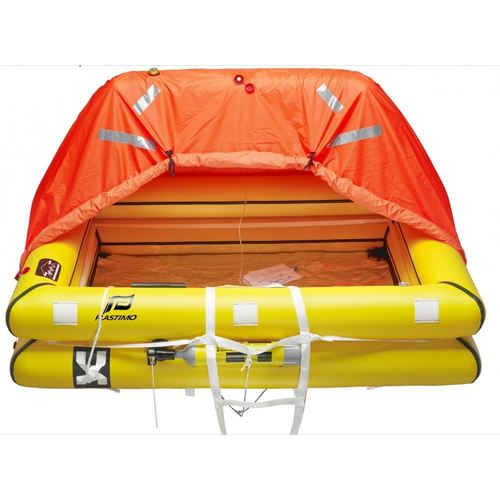 Plastimo Rettungsinsel Transocean ISO 9650-1 6 Personen für Extrembedingungen, Rettungsfloß, isolierter Doppelboden und fluoreszierendes Dach