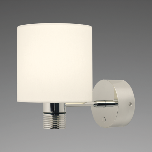 Prebit LED-Wandleuchte chrom-matt, dimmbare Innenleuchte, warmweißes Memory-Licht mit USB-Lader