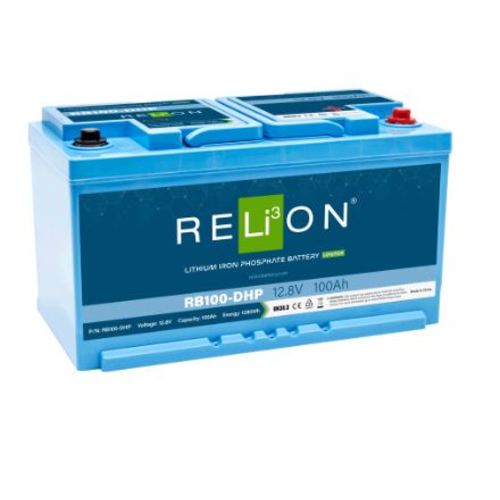 RELiON Lithium-Eisenphosphat-Batterie 100Ah, LiFePO4 Akku, Hochleistung & leicht für Schiffsanwendungen