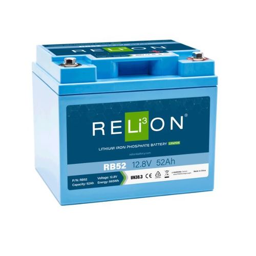 RELiON LiFePO4 Batterie 52Ah, Lithium-Eisenphosphat Akku, lange Lebensdauer umweltfreundlich