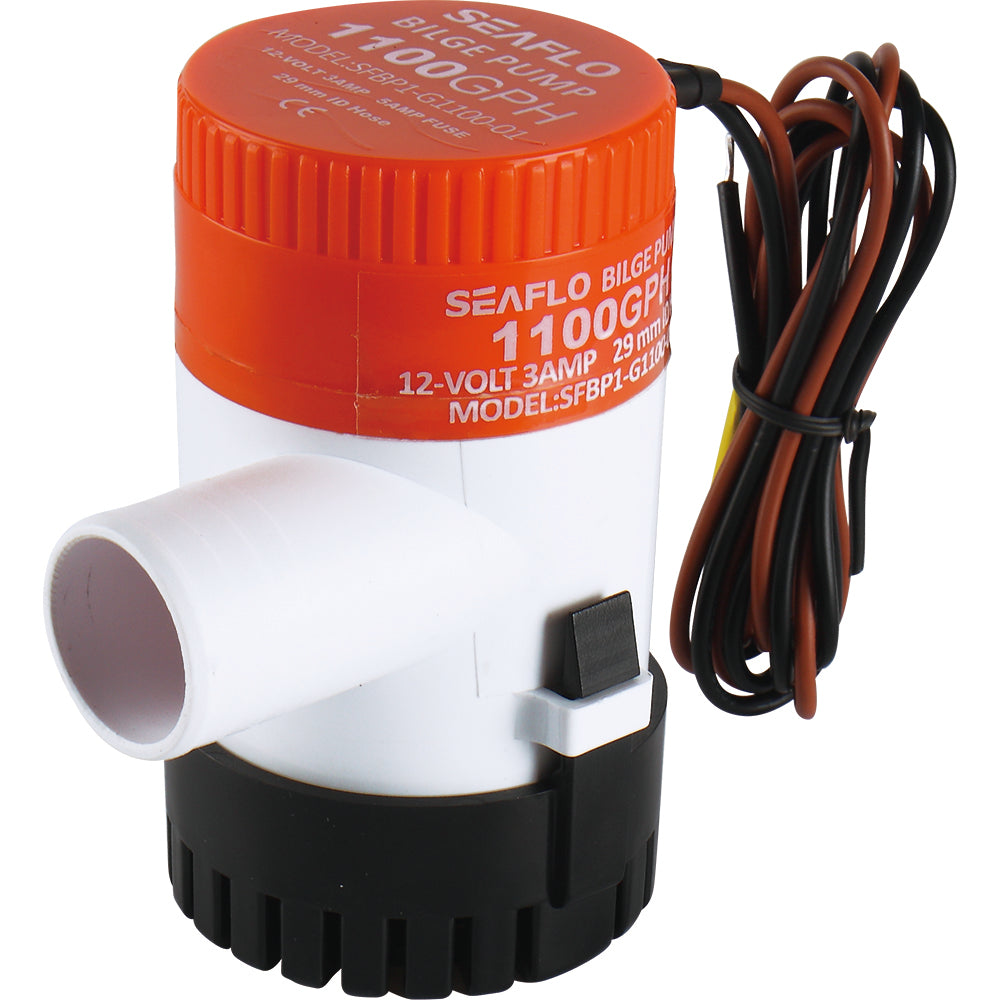 SEAFLO ® Bilge Pump 350-1100 GPH, 12V, Corrosion-Resistant, Easy-Clean Housing Strainer - 350 - 1100 GPH