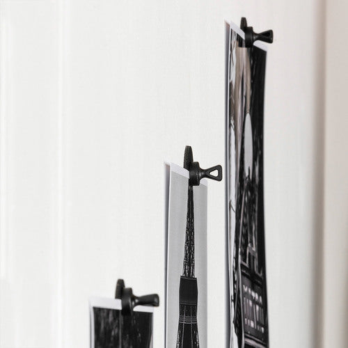 silwy Magnet-Pins Leder-Look schwarz, magnetische Befestigung ohne Bohren, flexibel & wiederverwendbar 4er Set