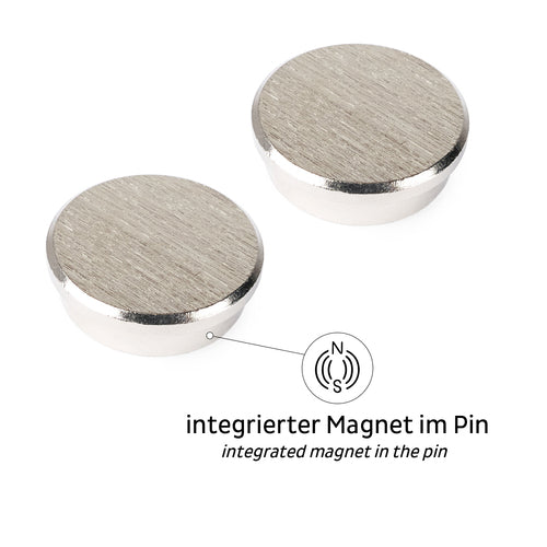 silwy Magnet-Pins weiß 2er Set, Magnet-Pin Set, kein Bohren oder Kleben erforderlich
