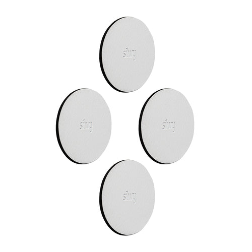 Silwy Metall-Nano-Gel-Pads Leder-Look, Klebefreie Befestigung, Wiederverwendbar 5cm Weiß 4er-Set