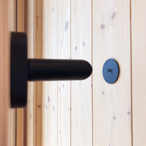 silwy Nano-Gel-Pads Leder-Look, Magnethalterung, 6,5 cm schwarz 4er Set, wiederverwendbar