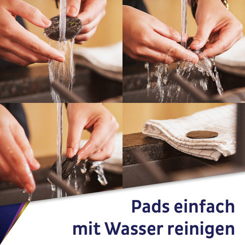 silwy Nano-Gel-Pads Leder-Look, Magnethalterung, 6,5 cm schwarz 4er Set, wiederverwendbar