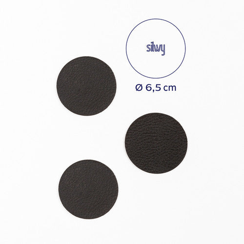 silwy Nano-Gel-Pads Leder-Look, Magnethalterung, 6,5 cm schwarz 4er Set, wiederverwendbar