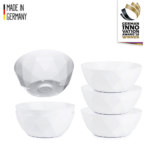 silwy Magnet-Bowls kratzfester Kunststoff, Schüsselset, platzsparend und klapperfrei, Made in Germany, 6er-Set