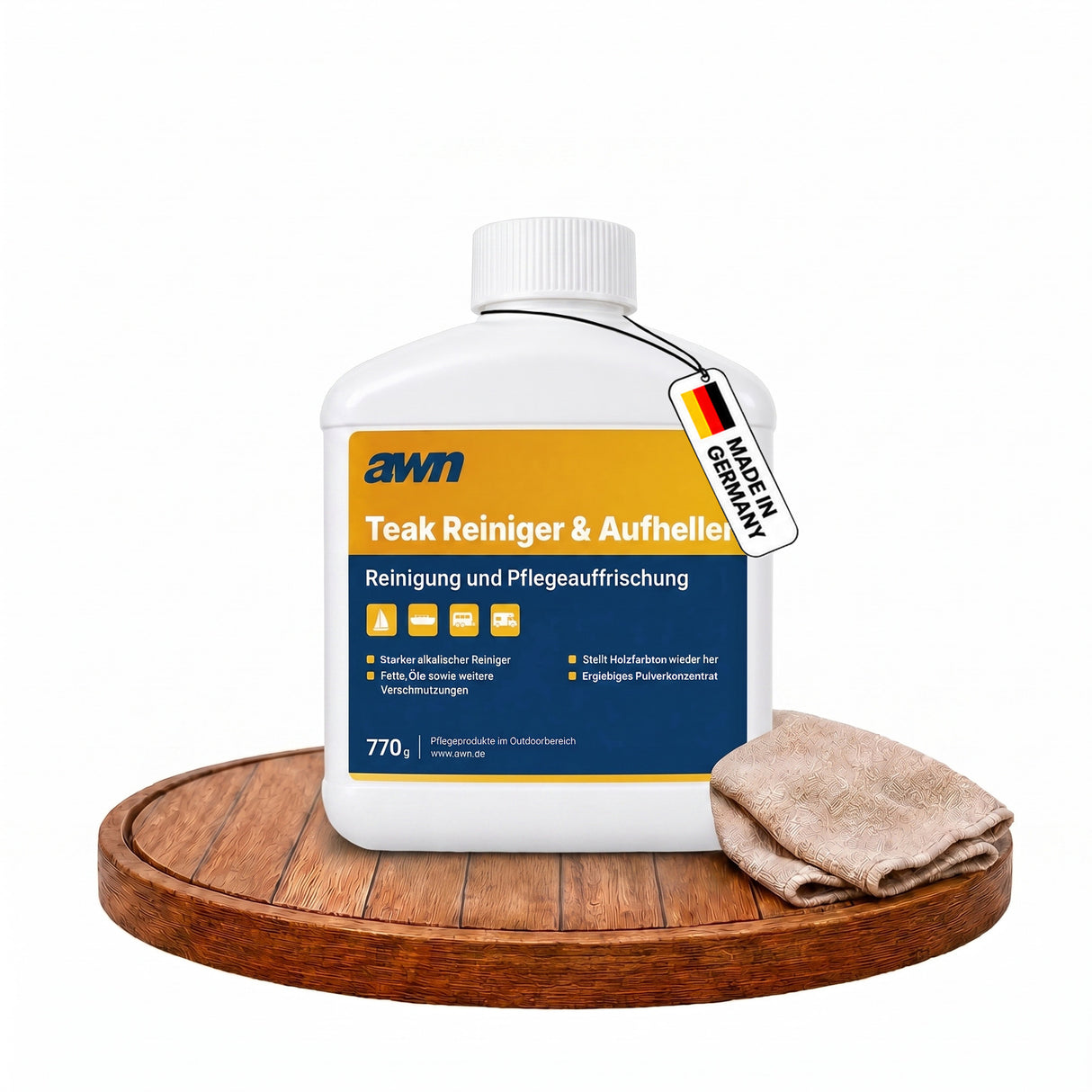 awn Teak Reiniger und Aufheller, intensive Reinigung für Teak- und Holzoberflächen, 770 g