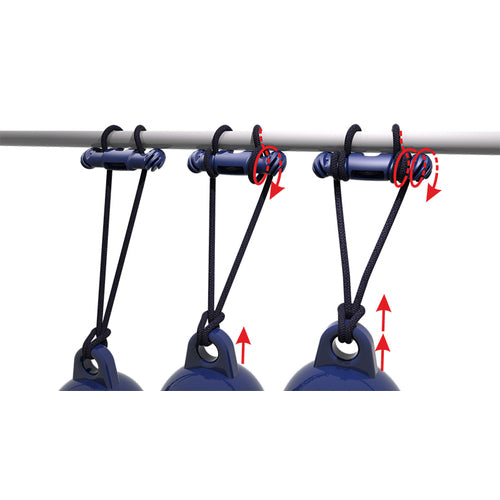 TheSnubber Schnellverschluss Fenderhalter grau 2 Stück, Bootszubehör, witterungsbeständig und finnische Qualität