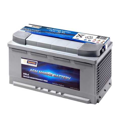 Vetus AGM Batterie 12V/90Ah, Marine Akku, VRLA versiegelt wartungsfrei leak proofsädelschutz