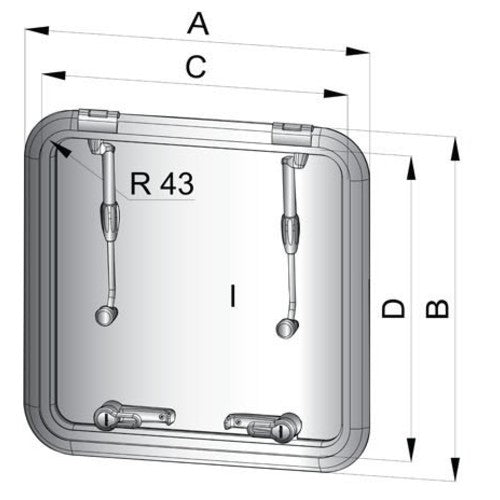 Vetus Decksluke Anodisiertes Aluminium 260x260mm, Bootsluke Wasserdicht Lüftungs- und Fluchtluke, Beste Wahl im mittleren Preissegment