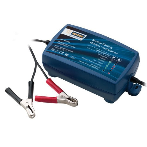Vetus Batterielader 12V 5A 1 Ausgang, Ladegerät für Autobatterien, 5-Stufen-Ladevorgang IP65
