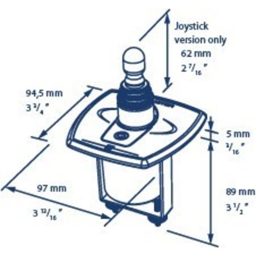 Vetus control panel bow thruster joystick 12/24V, control module, waterproof & childproof