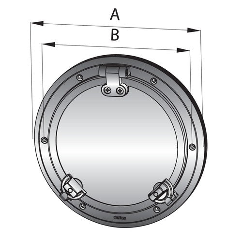 Vetus porthole stainless steel PWS32, ship window, CE AI / AIII certified, with mosquito net