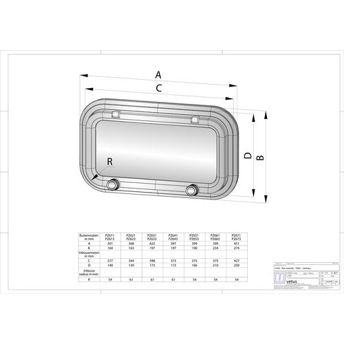 Vetus Bullauge Aluminium Sicherheitsfenster, Heavy Duty PZ641, wasserdichtes Design mit Mückengitter