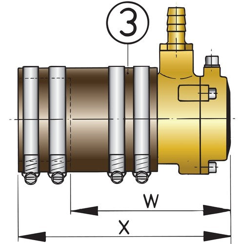 Vetus inner bearing 45mm Ø self-adjusting, freely suspended bearing, double lip seal against water leakage