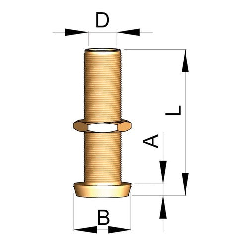 Vetus Hennegattsrohr Bronze Ø 30 mm HENKO Ruder hochwertige Legierung