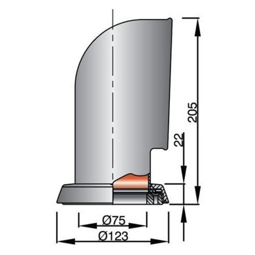 Vetus Lüfterhutze Edelstahl drehbar, Ventilationshaube elegant, Montageflansch enthalten