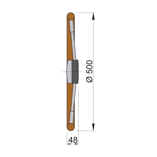 Vetus Steuerrad Polyurethan 50cm, Bootsruder, griffige Lederstruktur, kompatibel mit marktüblichen Steueranlagen