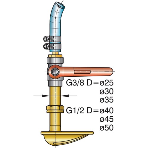 Vetus Wassereinlaßset für 25-35 mm Wellen, Schraubenwellen-Zubehör, flexible Wasserzufuhr-Optionen