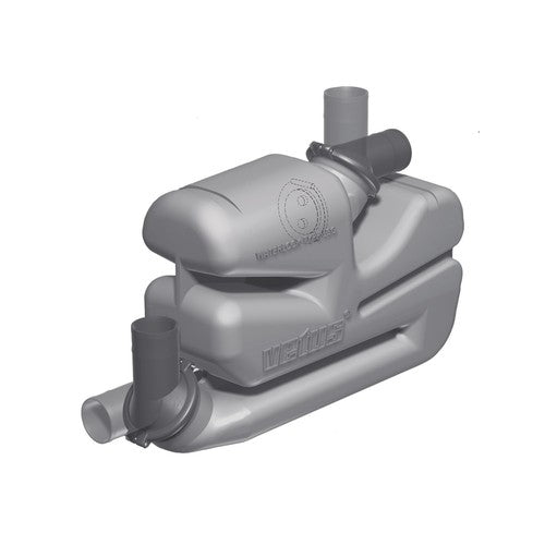 Vetus water lock check valve for Ø 60, 76, 90 mm, exhaust system collector, 360º rotatable connections
