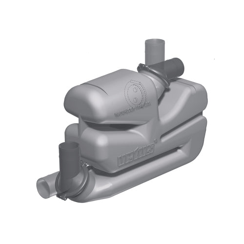 Vetus water lock check valve for Ø 60, 76, 90 mm, exhaust system collector, 360º rotatable connections