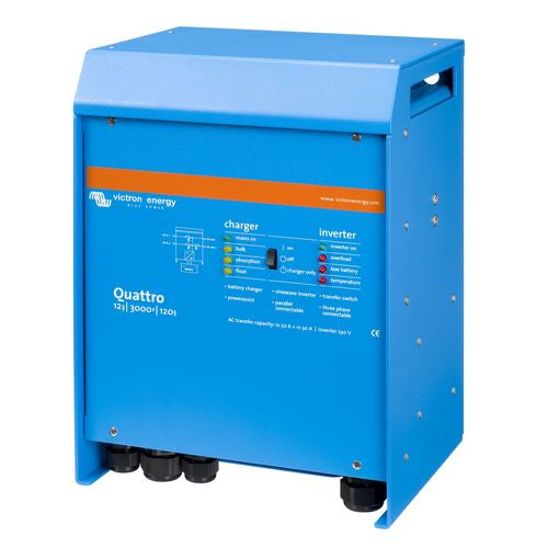 Victron Wechselrichter-Ladegerät 12/3000/120-50/50 230V Multifunktionaler Sinus-Wechselrichter, Hybrid-Stromsystem, PowerAssist-Technologie