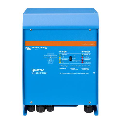 Victron Wechselrichter-Ladegerät 12/3000/120-50/50 230V Multifunktionaler Sinus-Wechselrichter, Hybrid-Stromsystem, PowerAssist-Technologie