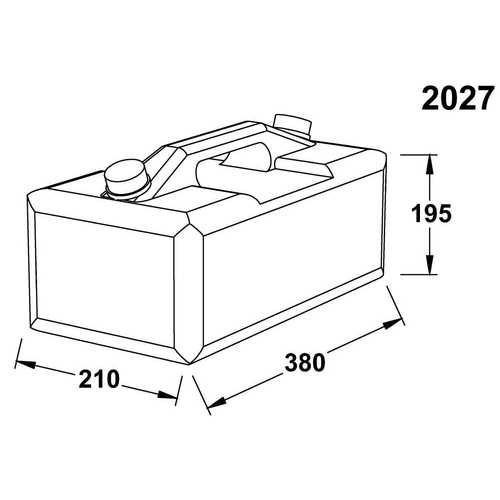 Wallas Brennstofftank Flach, kraftstofftank 10 ltr, Zwei Kappen für Kocher und Heizung, Diesel und Petroleum