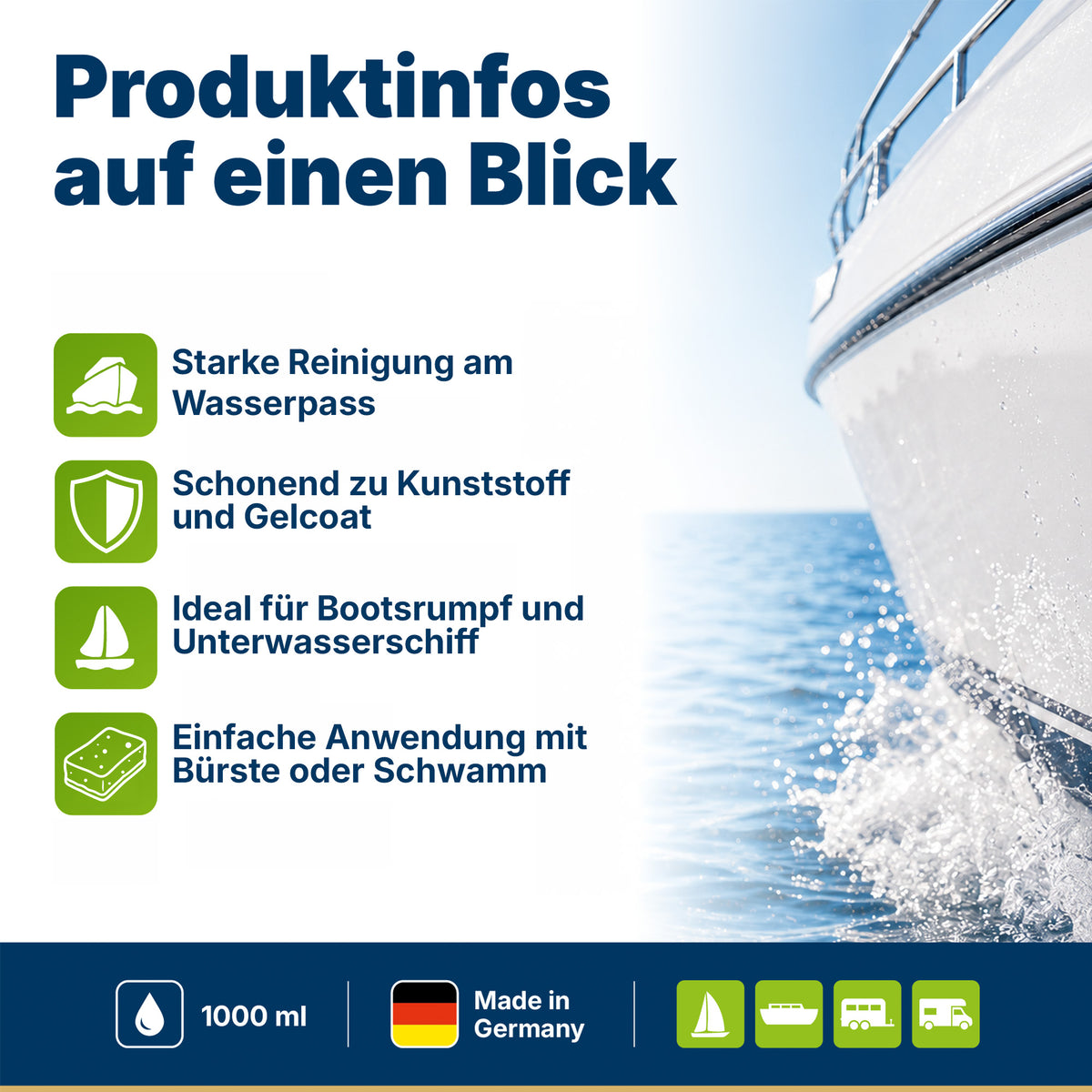 awn Wasserpass Reiniger, gegen Algen, Kalk, Bewuchs und Flugrost, für Wasserpass und Unterwasserschiff, 1 Liter