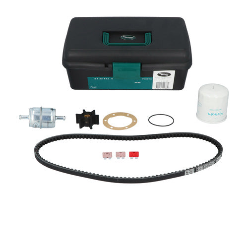 WhisperPower Wartungsbausatz für M-GV6 / M-GV8, Wartungskit für Kubota- und Mitsubishi-Motoren, inklusive O-Ring, Kraftstofffilter, V-Belt, Oil Filter, Gasket für Wasserpumpe, Impeller und Sicherungsflügel