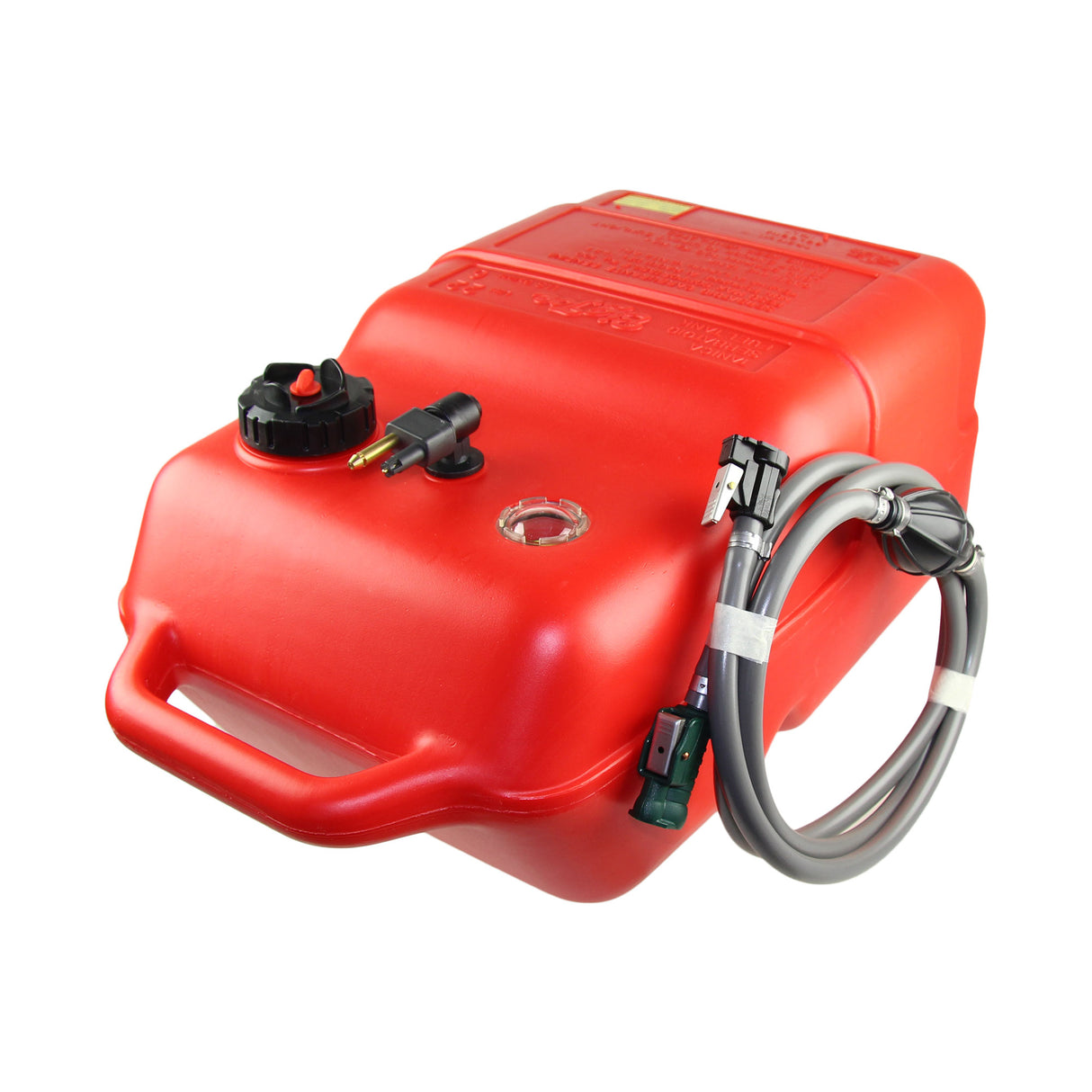 Mercury fuel tank red, 2m hose, manual level indicator, ISO-certified HDPE for gasoline and diesel -