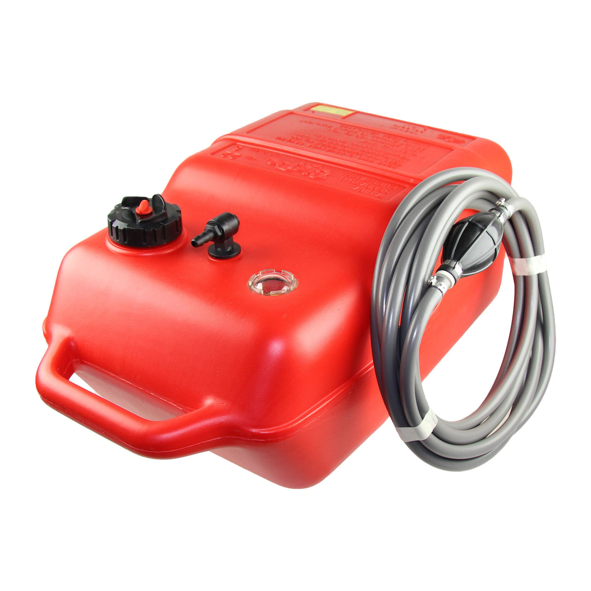 Red fuel tank, 8mm connection nipple, 3m hose, manual level indicator, ISO-certified HDPE - 11.3 - 22 liters (optional with hose)